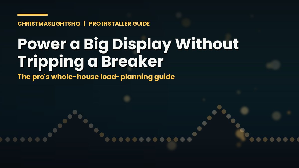 Power a big Christmas light display without tripping a breaker