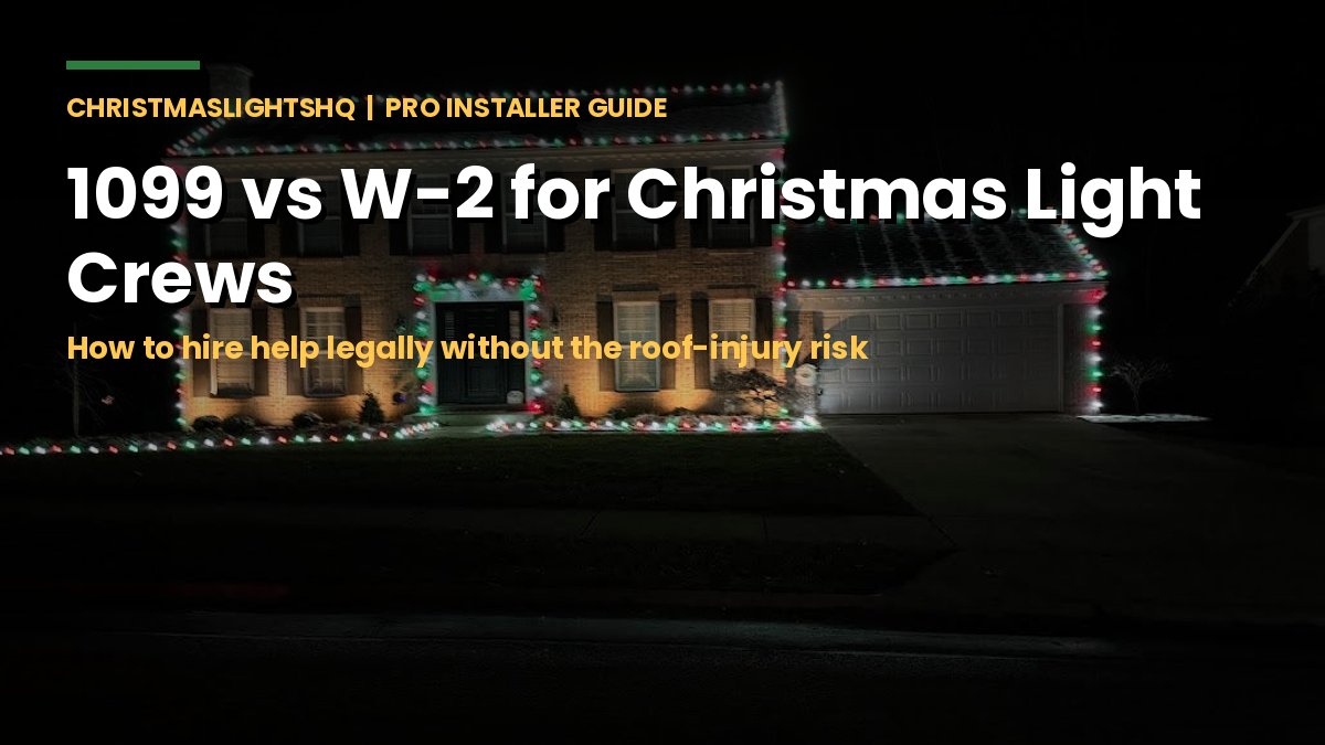 1099 vs W-2 for Christmas light crews: how to hire help legally