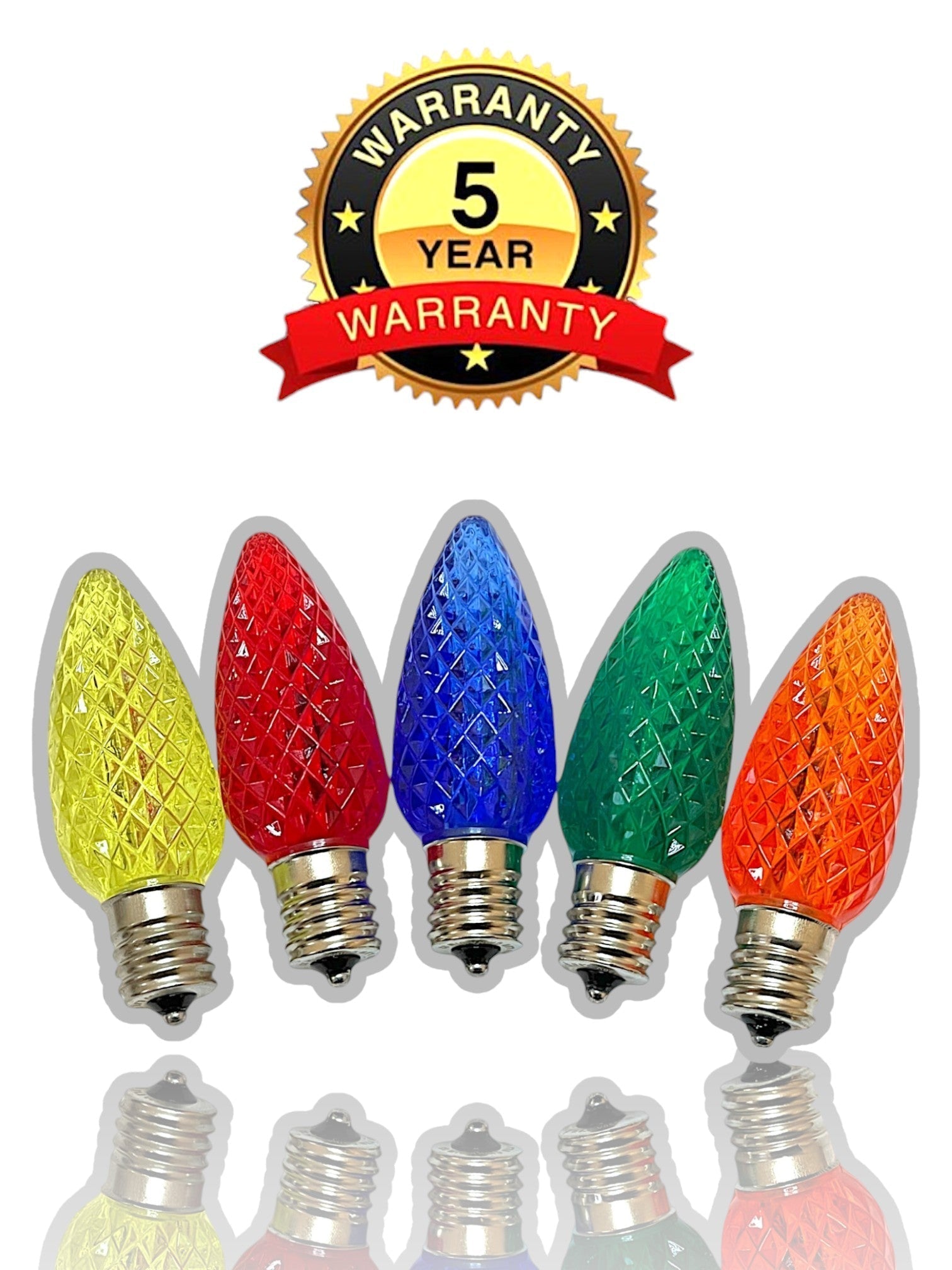 C9 LED commercial grade Christmas light bulb close-up