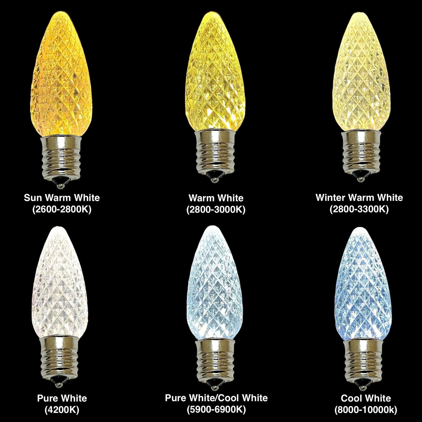 C9 commercial elite SMD LED bulbs showing warm white color options