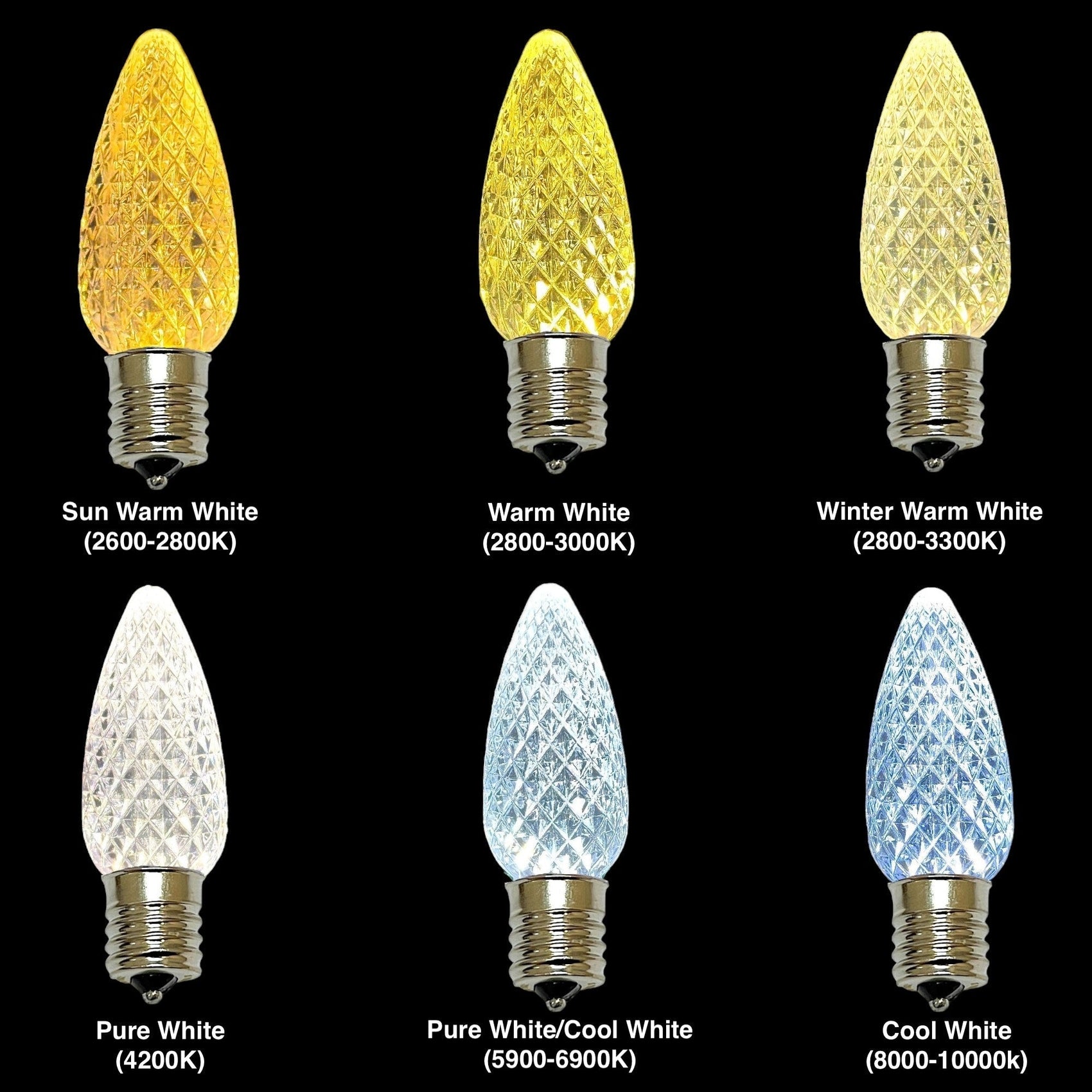 C9 commercial elite SMD LED bulbs showing warm white color options