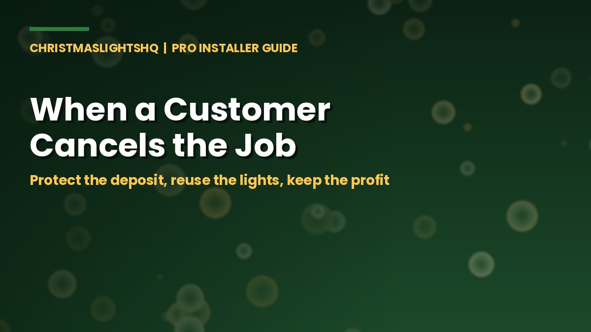 When a Christmas light customer cancels the job: protect the deposit