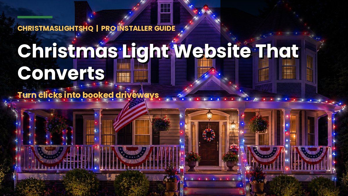 A Christmas light business website that converts starts with a real night photo of a home you actually lit