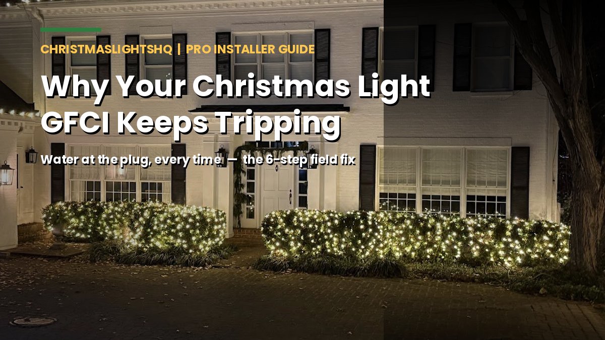 Why your Christmas light GFCI keeps tripping — water at the plug, the 6-step field fix