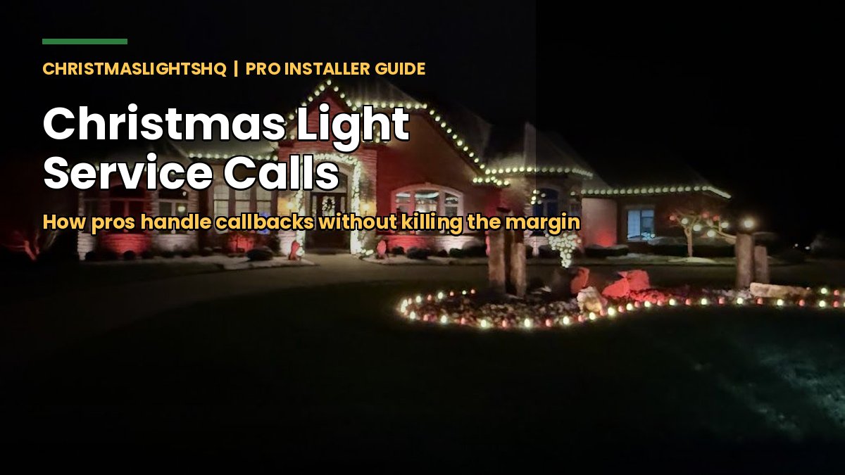 Magical lit home at night - Christmas light service calls guide for pro installers