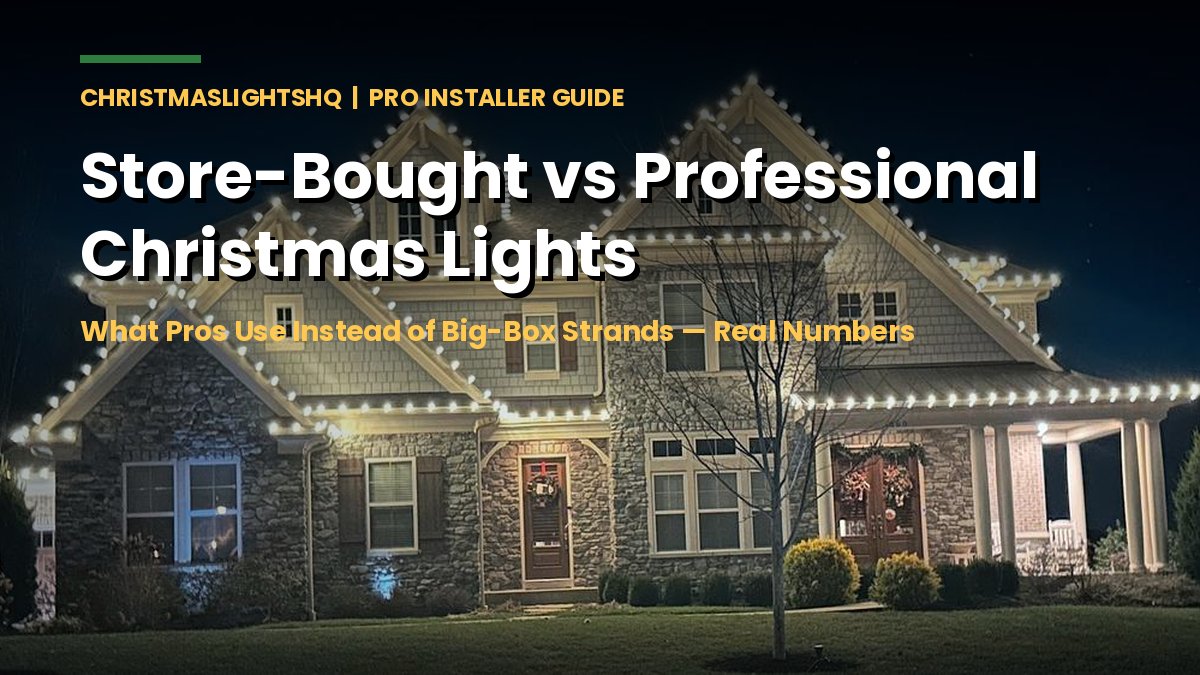 Store-bought vs professional Christmas lights - finished pro C9 LED installation