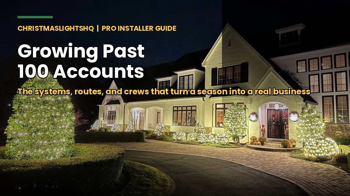 Growing a Christmas light business past 100 accounts - pro contractor scaling guide