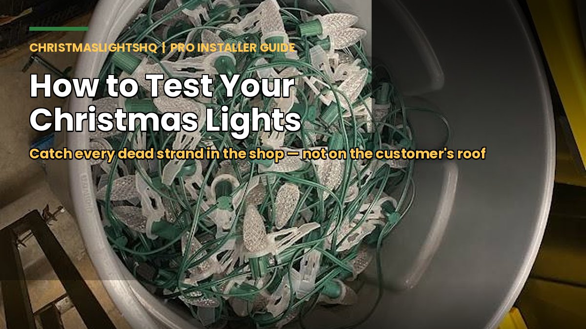 How to test Christmas lights before the season - pro contractor shop guide