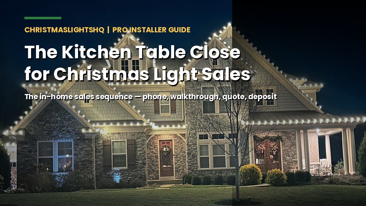 Kitchen Table Close for Christmas Light Sales — pro contractor in-home sales sequence