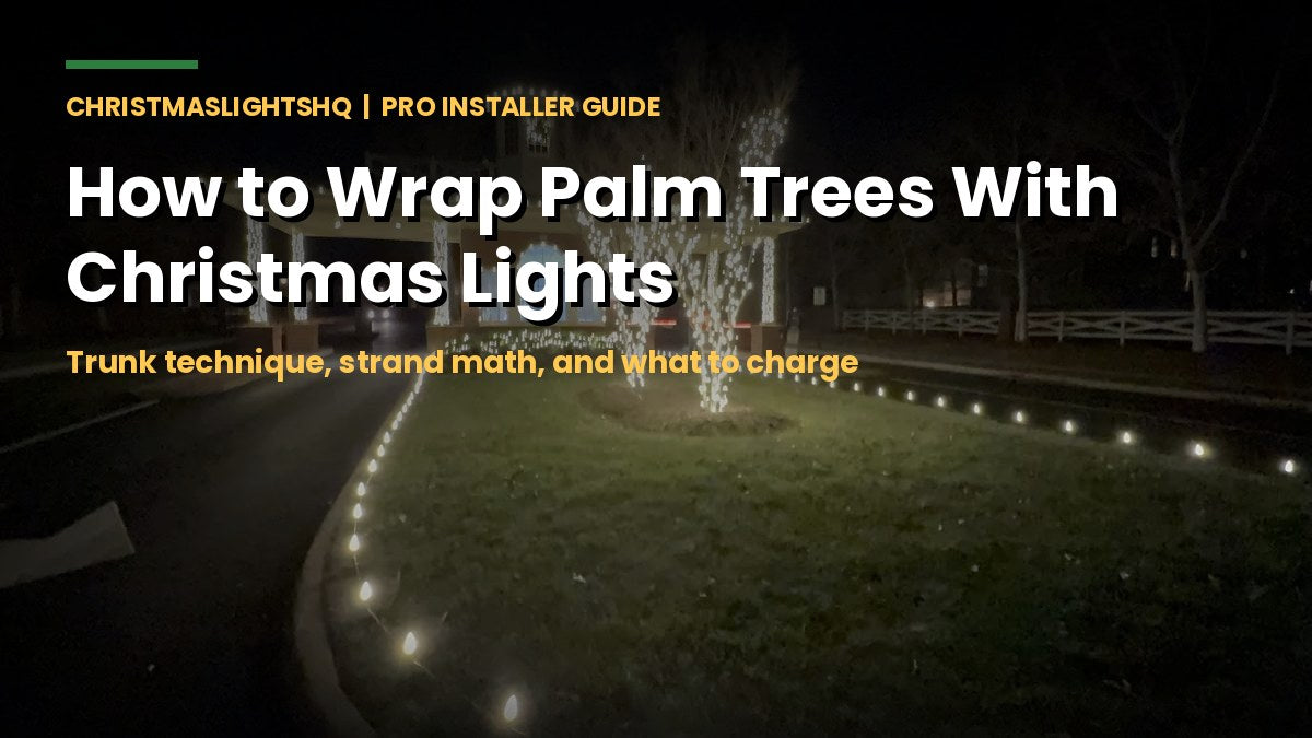 How to wrap palm trees with Christmas lights - pro installer guide