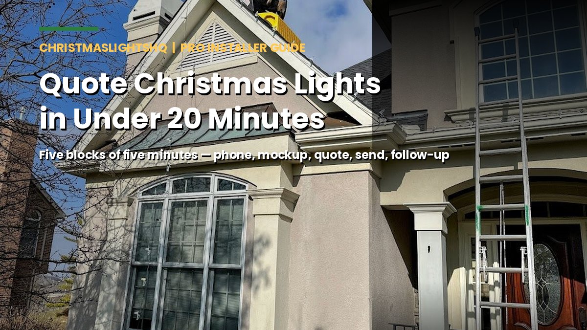 How to quote Christmas lights in under 20 minutes - five blocks of five minutes from hello to quote sent
