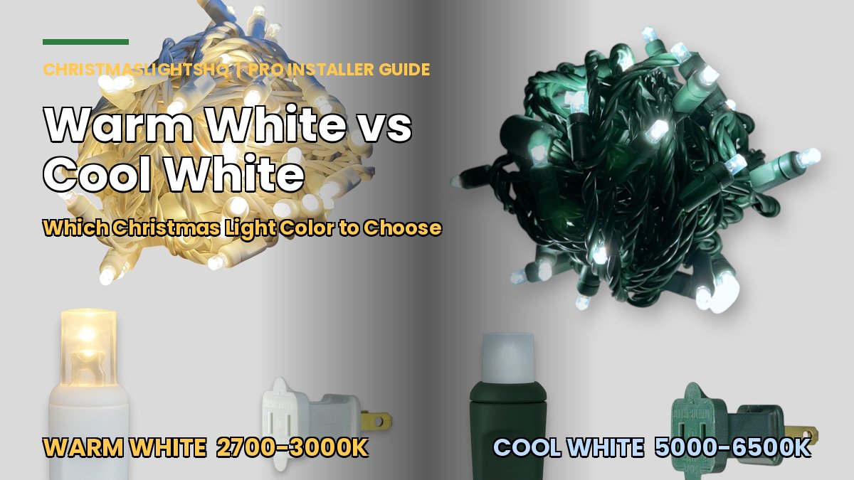 Warm white vs cool white Christmas lights comparison — pro installer guide