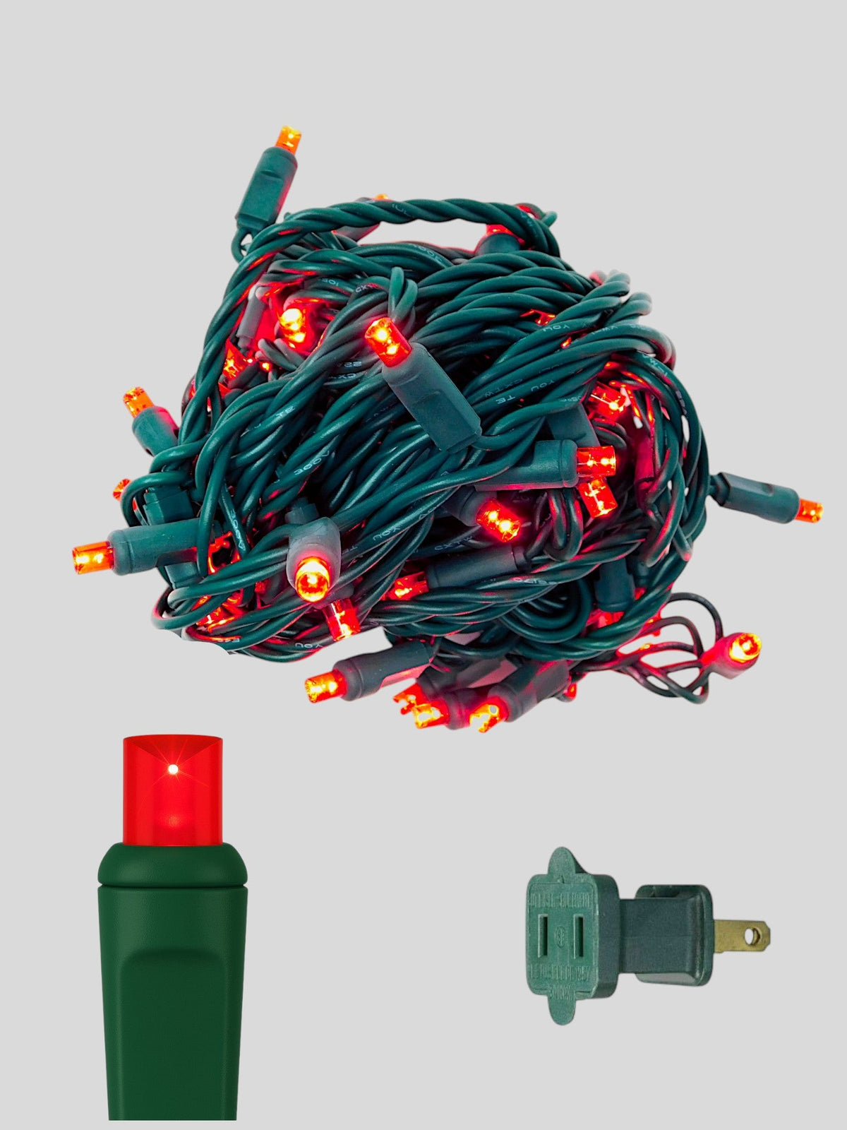 50L 6" Spacing Concave LED Mini Christmas Light (Ball) in Red - Each