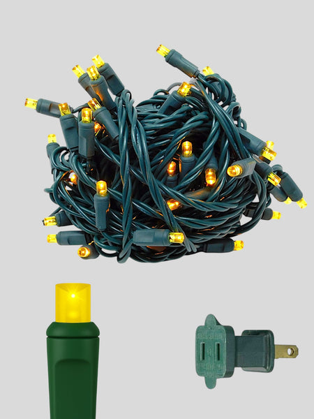 50L 6" Spacing Concave LED Mini Christmas Light (Ball) in Yellow - Each