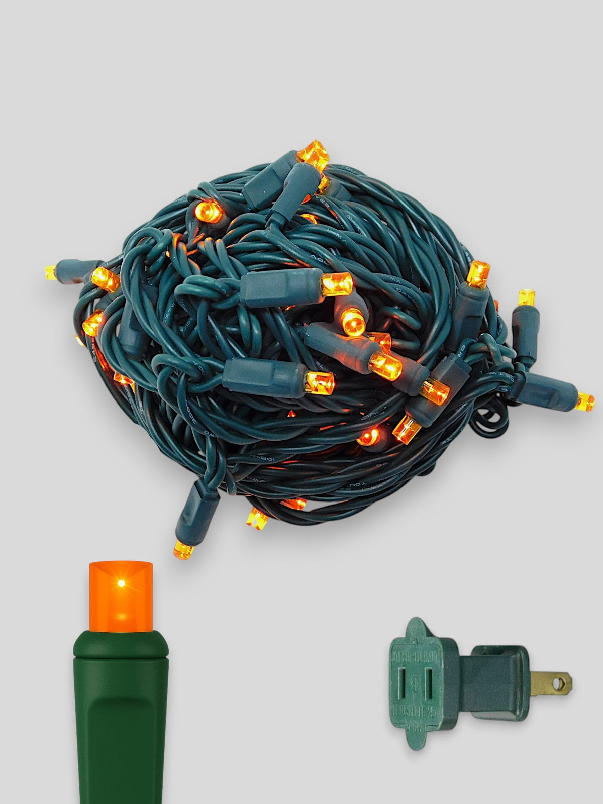 50L 6" Spacing Concave LED Mini Christmas Light (Ball) in Orange - Each