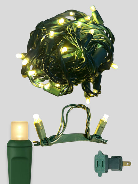 50L 6" Spacing Concave LED Mini Christmas Light (Ball) in Sun Warm White W/ 8 Rubber Bands - Each