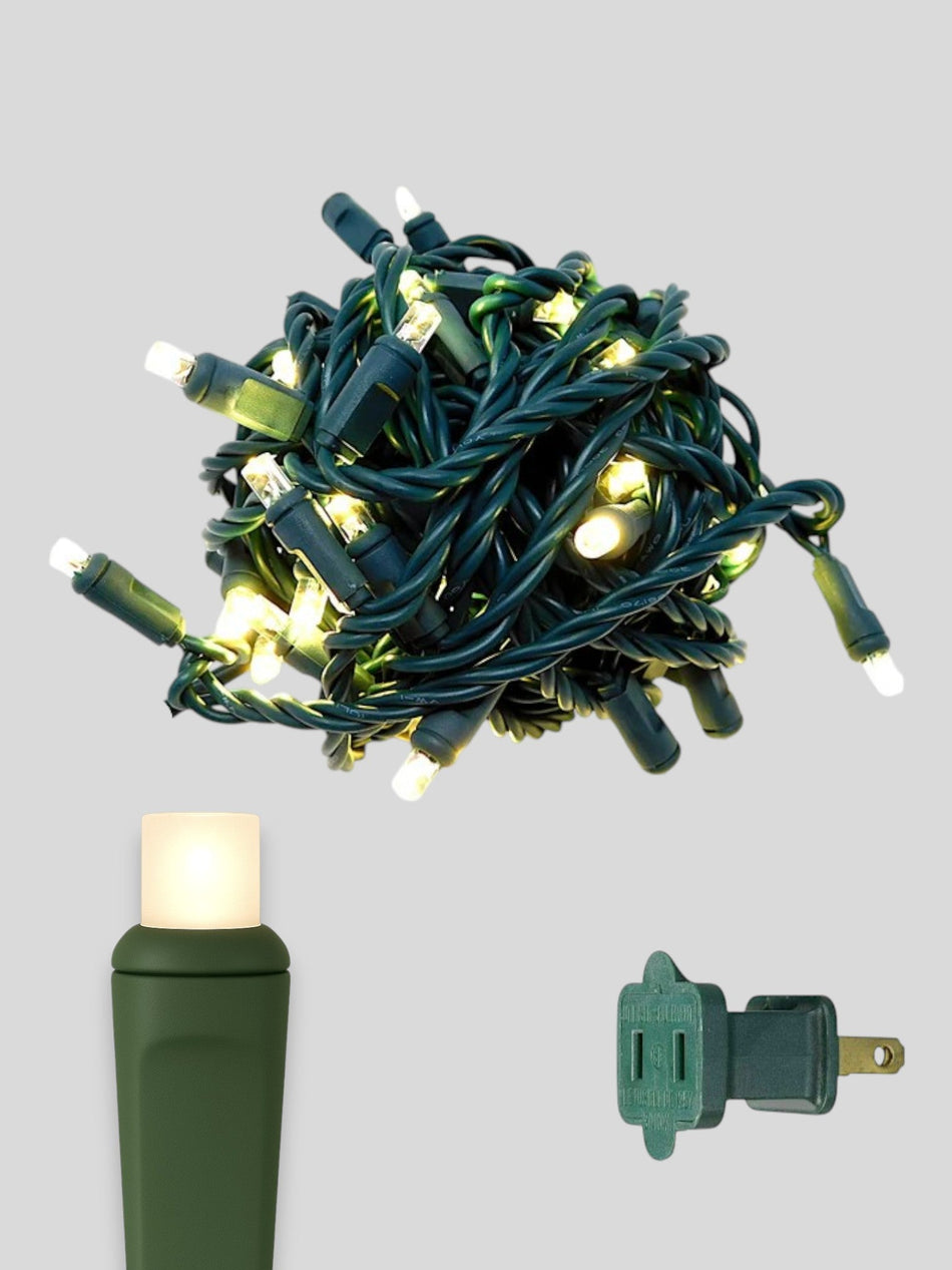 50L 6" Spacing Concave LED Mini Christmas Light (Ball) in Warm White (2800-3200K) - Each