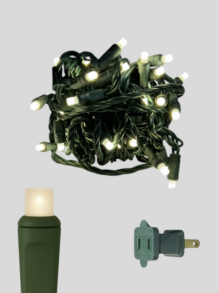 70L 4" Spacing Concave LED Mini Christmas Lights(Ball) in Snow (Frosted Warm White) - Each