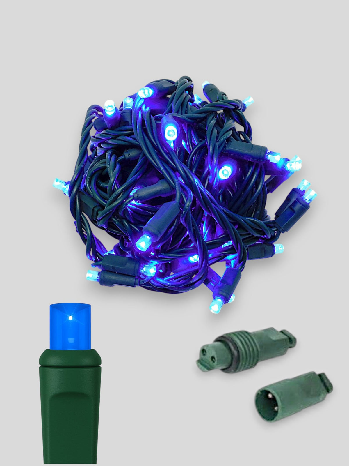 70L Coaxial Concave LED Mini Christmas Lights in Blue - Each