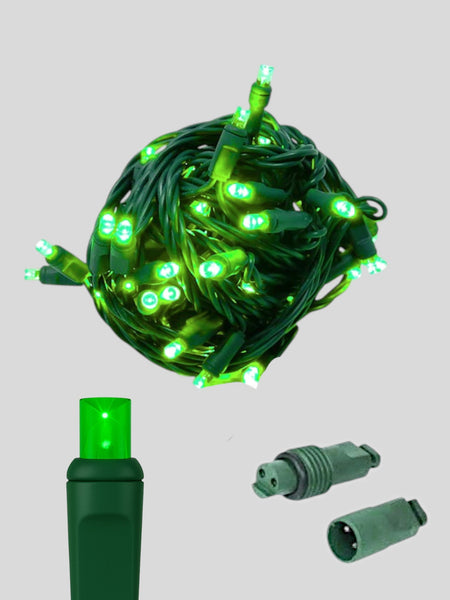 70L Coaxial Concave LED Mini Christmas Lights in Green - Each