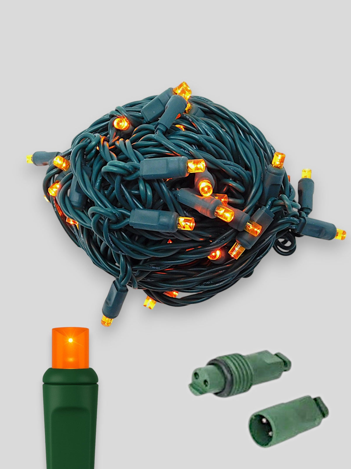 70L Coaxial Concave LED Mini Christmas Lights in Orange - Each