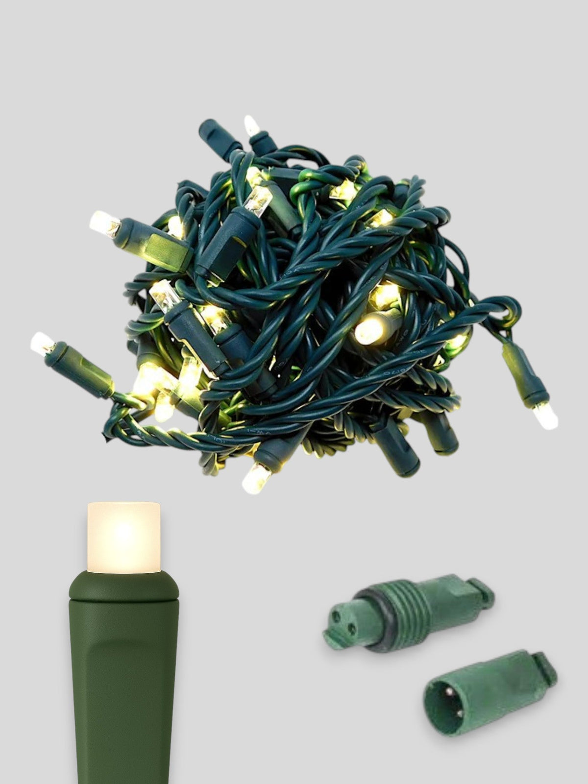 50L Coaxial Concave LED Mini Christmas Lights in Warm White (2800-3200K) - Each