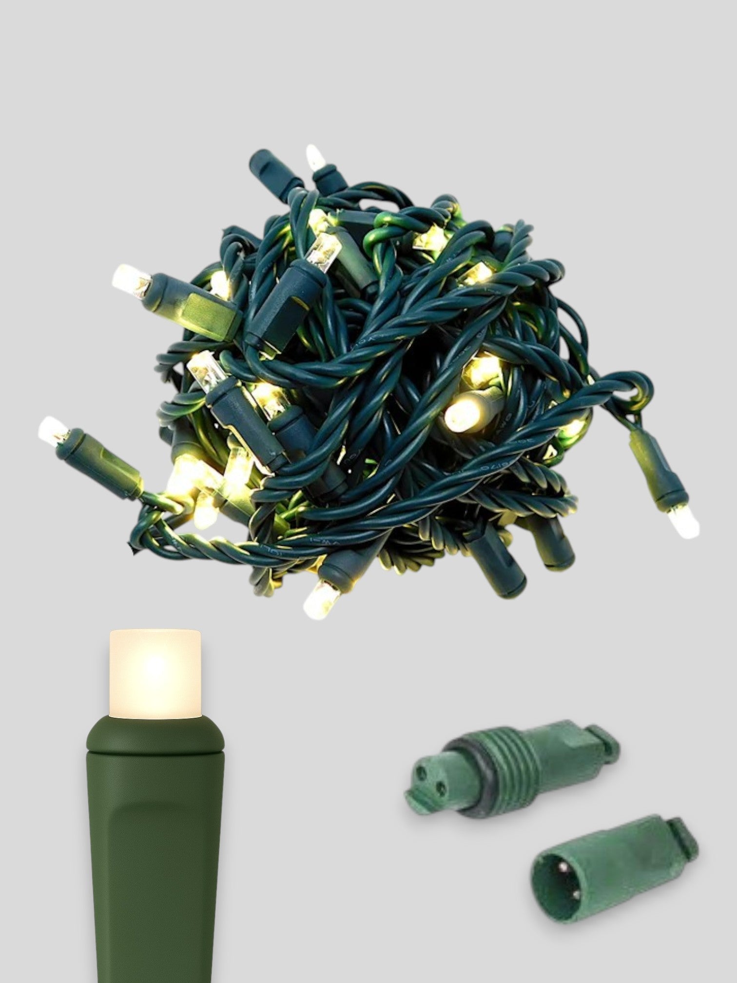 50L Coaxial Concave LED Mini Christmas Lights in Warm White (2800-3200K) - Each