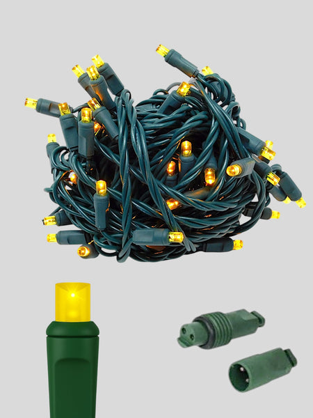 70L Coaxial Concave LED Mini Christmas Lights in Yellow - Each