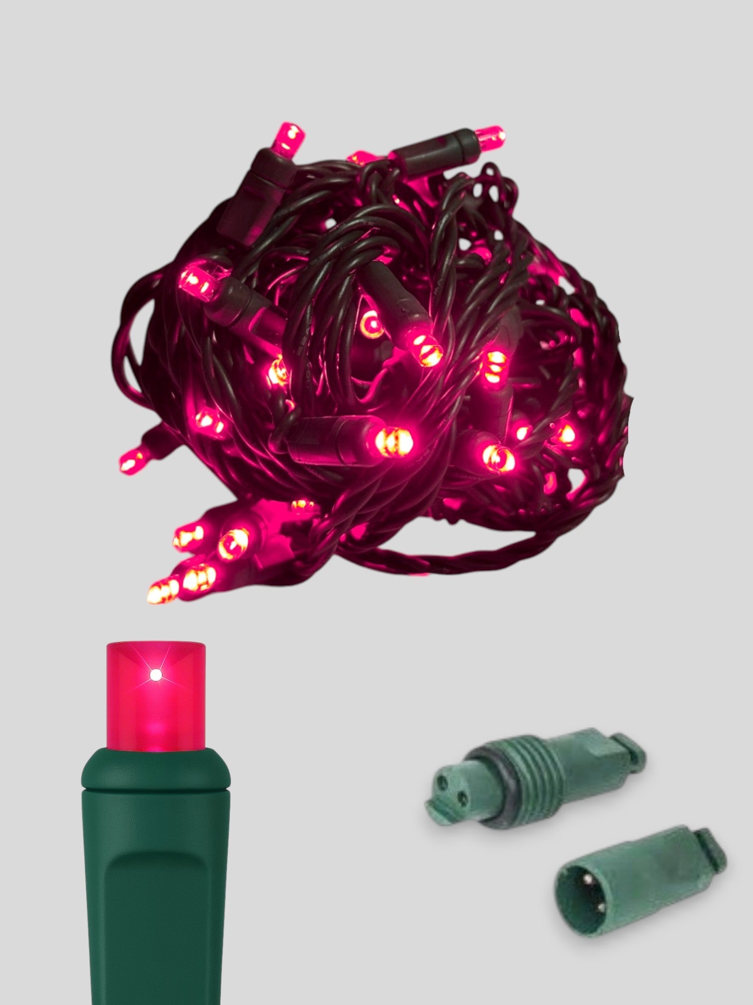 50L Coaxial Concave LED Mini Christmas Lights in Red - Each
