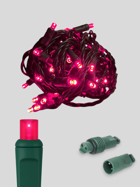 50L Coaxial Concave LED Mini Christmas Lights in Red - Each