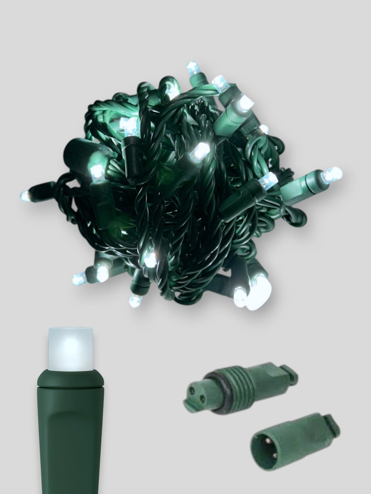 70L Coaxial Concave LED Mini Christmas Lights in Cool White (10000-11000K) - Each