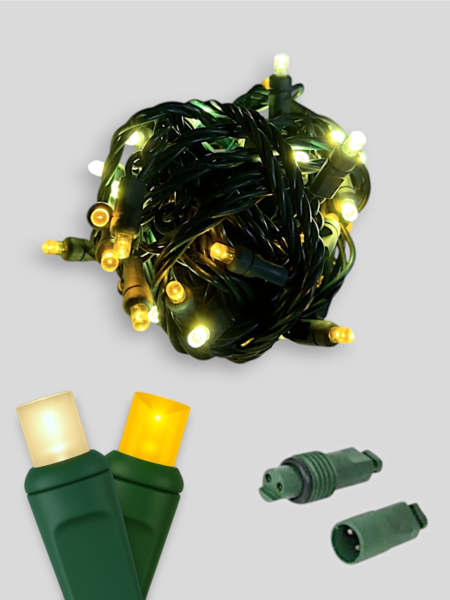 70L Coaxial Concave LED Mini Christmas Lights in Elegance (WW/Y) - Each