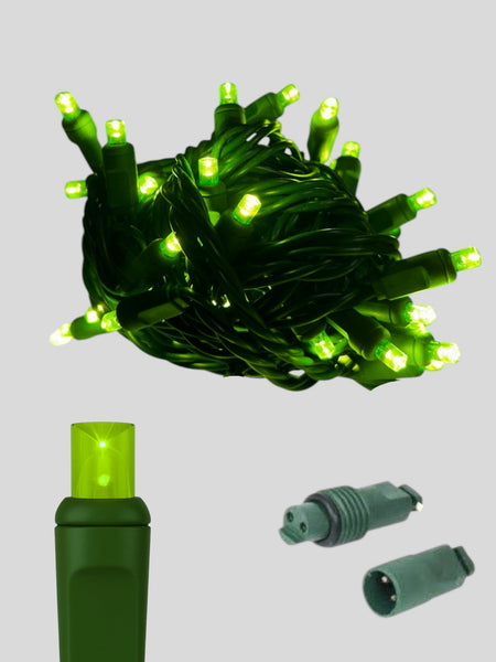 70L Coaxial Concave LED Mini Christmas Lights in Lime - Each