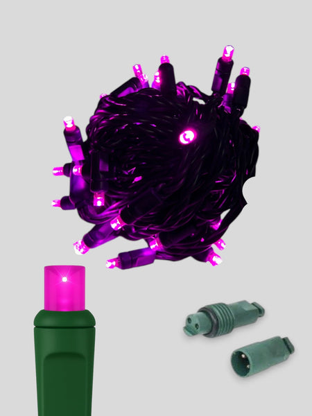 70L Coaxial Concave LED Mini Christmas Lights in Pink - Each