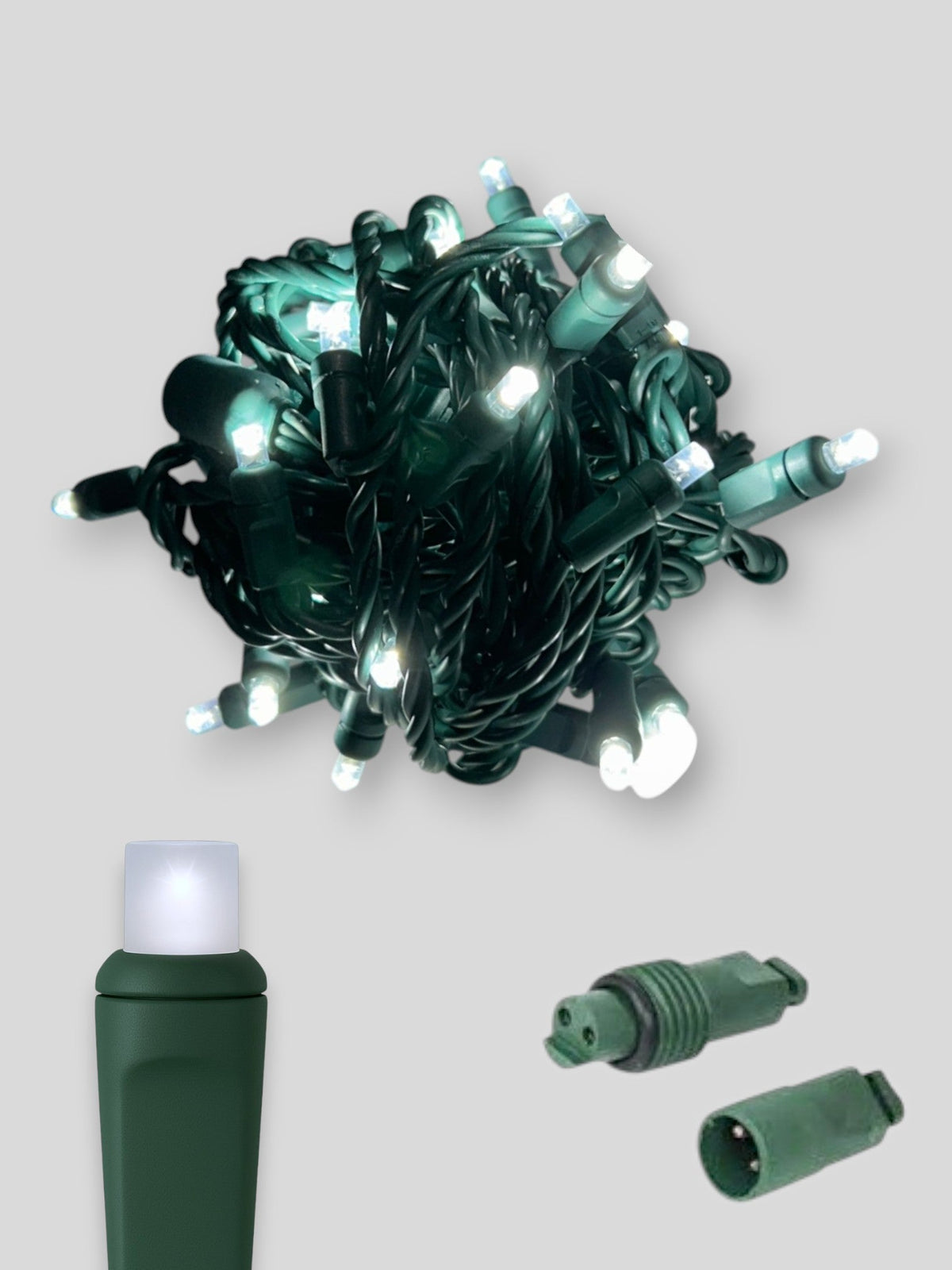 50L Coaxial Concave LED Mini Christmas Lights in Cool White (5900-6900K) - Each