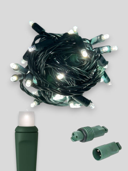 70L Coaxial Concave LED Mini Christmas Lights in Pure White (4200K) - Each