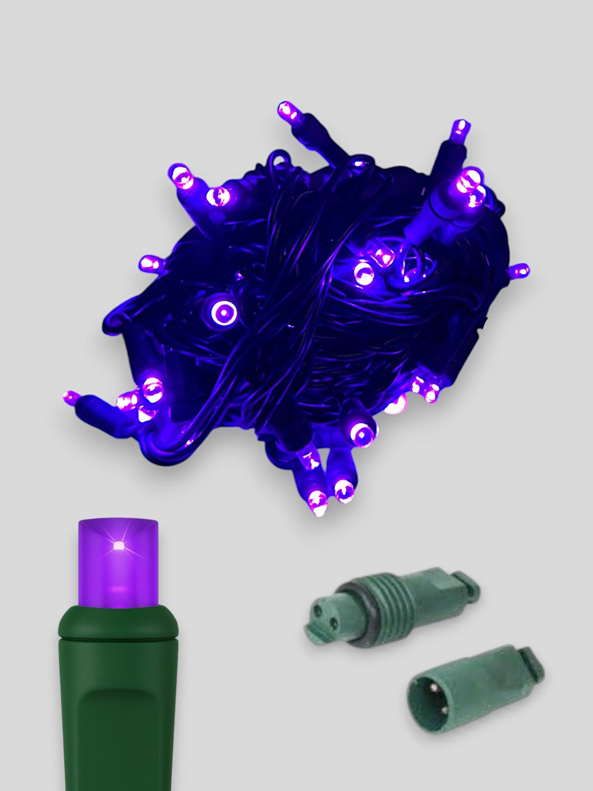 70L Coaxial Concave LED Mini Christmas Lights in Purple - Each