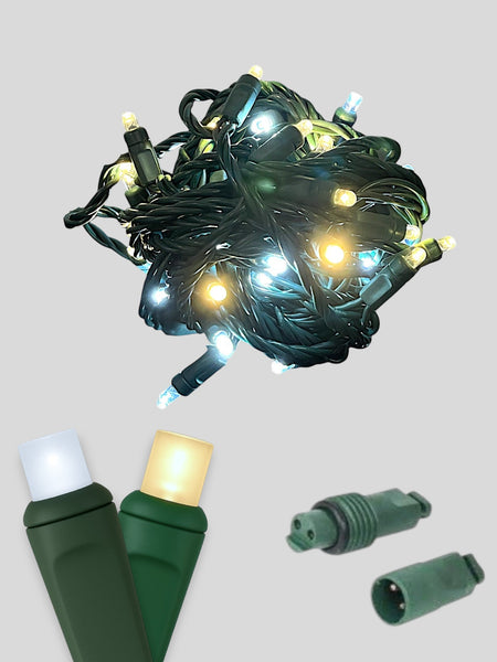 50L Coaxial Concave LED Mini Christmas Lights in Silver/Gold - Each
