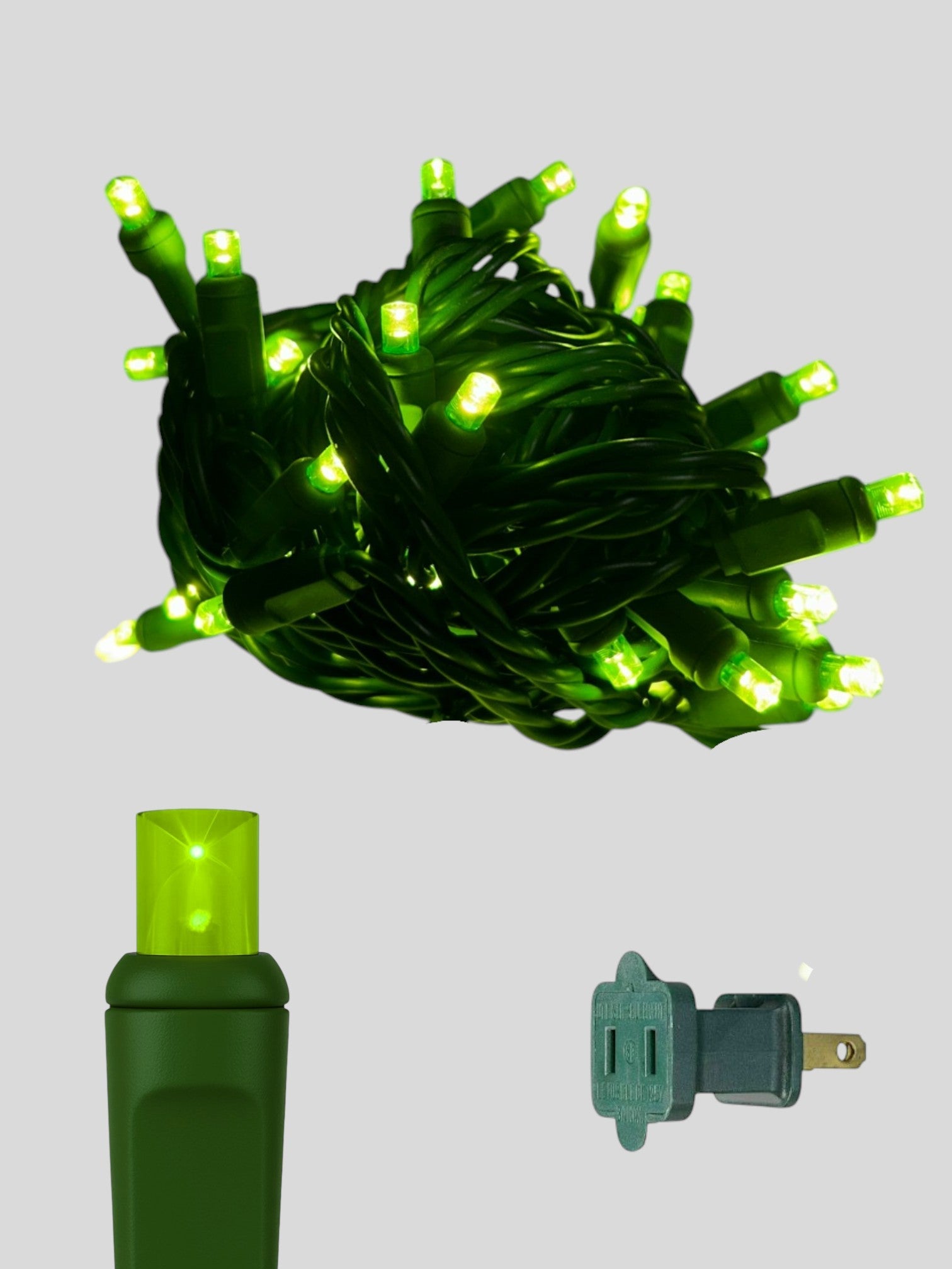 50L 6" Spacing Concave LED Mini Christmas Light (Ball) in Chartreuse (Lime) - Each