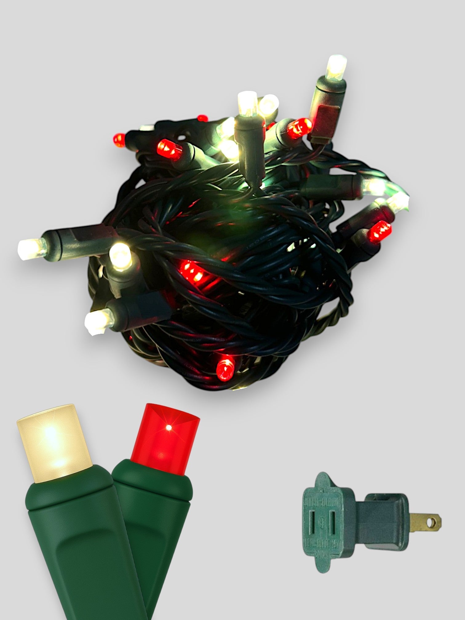 50L 6" Spacing Concave LED Mini Christmas Light (Ball) in Santa (R/WW) - Each