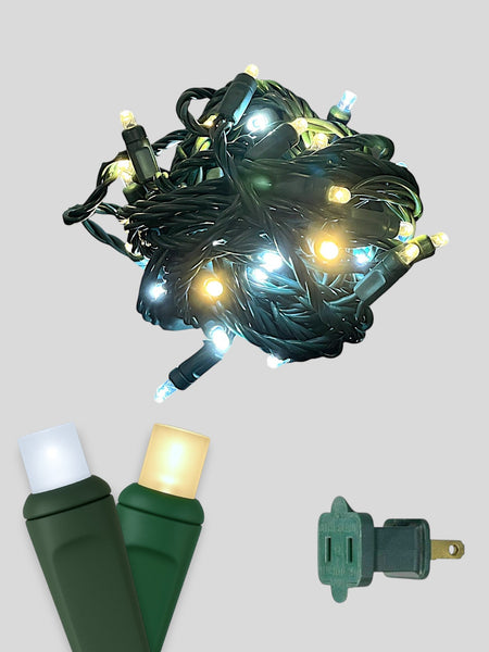 50L 6" Spacing Concave LED Mini Christmas Light (Ball) in Silver/Gold - Each