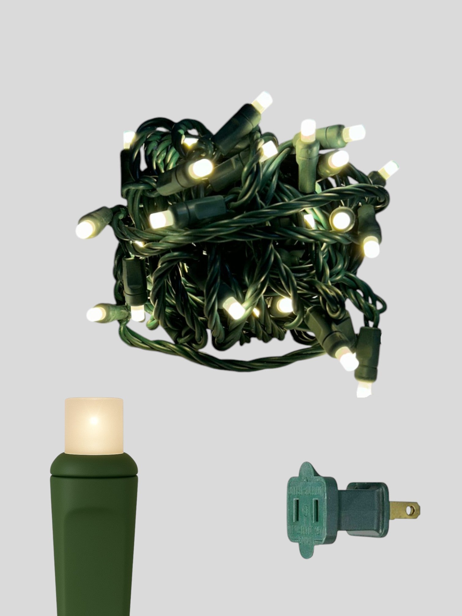 50L 6" Spacing Concave LED Mini Christmas Light (Ball) in Snow (Frost/WW) - Each