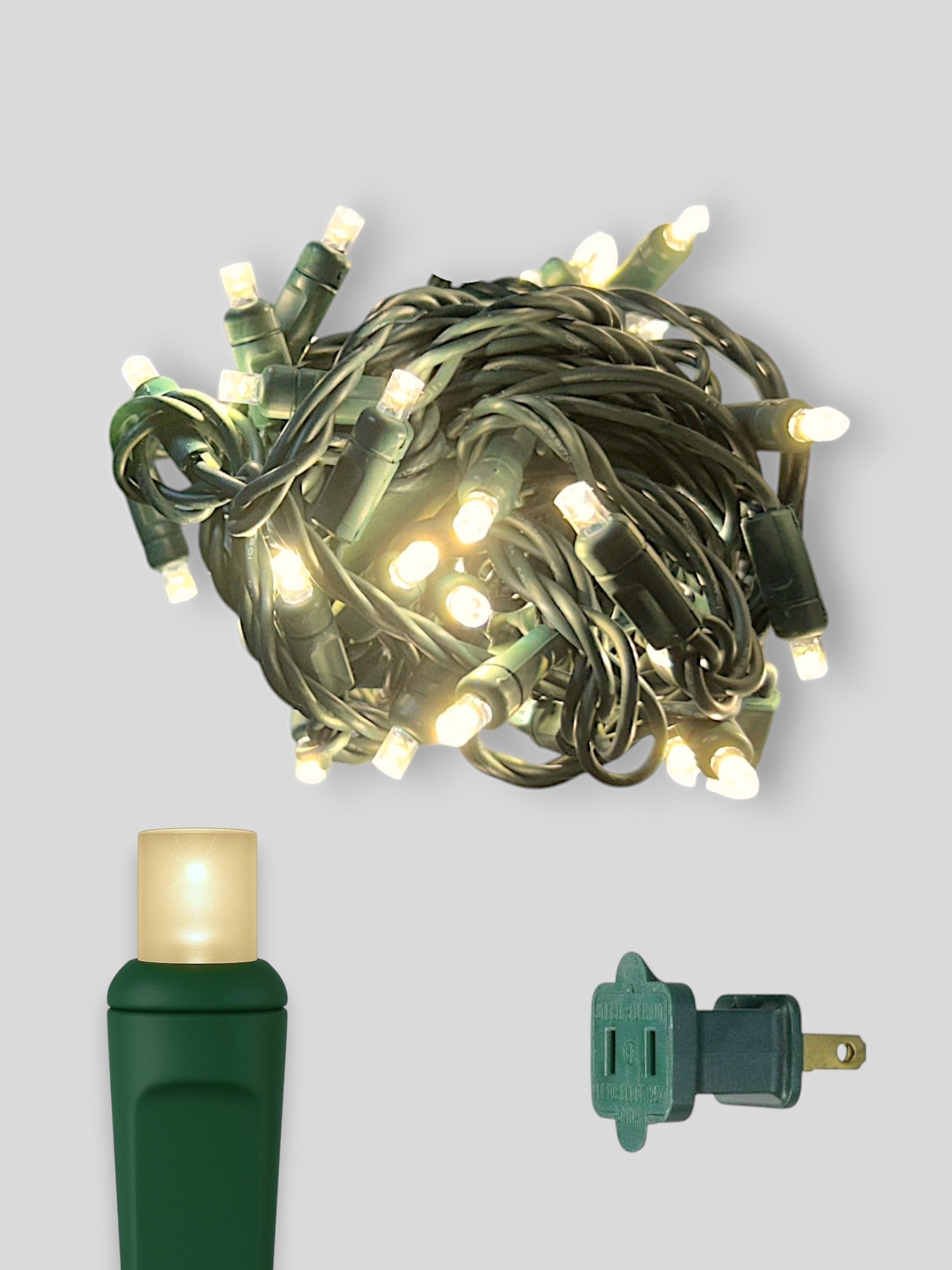 50L 6" Spacing Concave LED Mini Christmas Light (Ball) in Winter Warm White (2900K) - Each