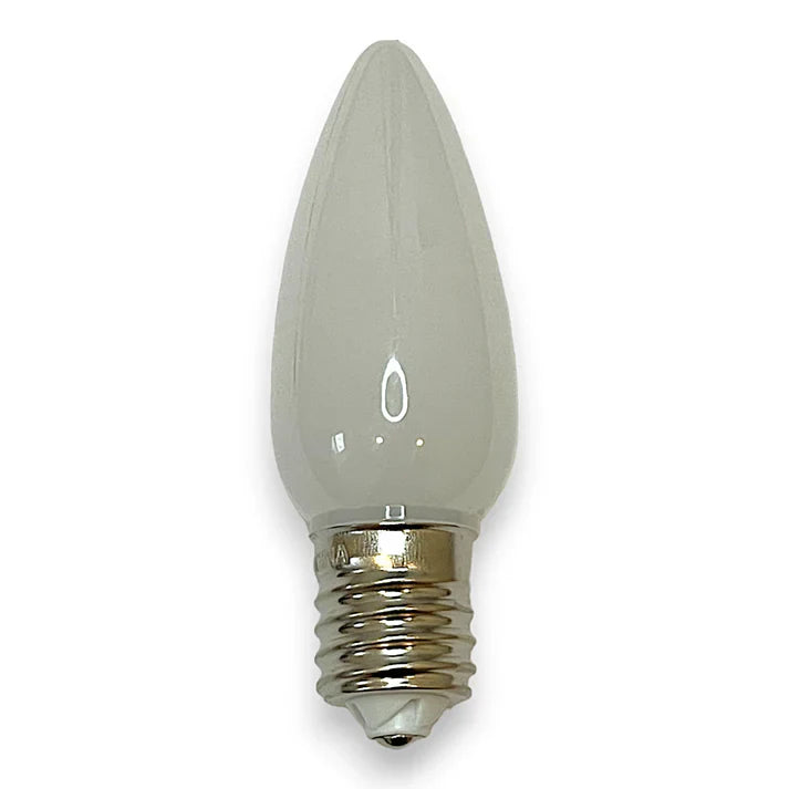 OLD C9 Minleon V2 LED Christmas Light Bulbs in Opaque Pure White - 25/Pack