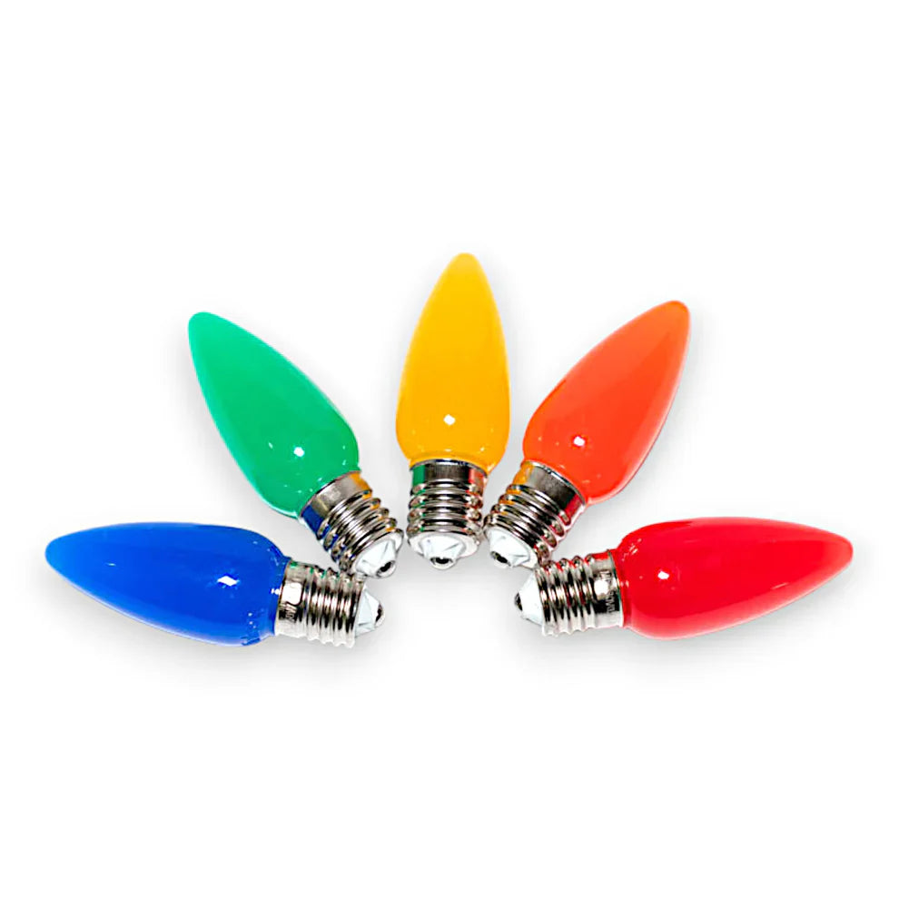 OLD C9 Minleon V2 LED Christmas Light Bulbs in Opaque Multi - 25/Pack