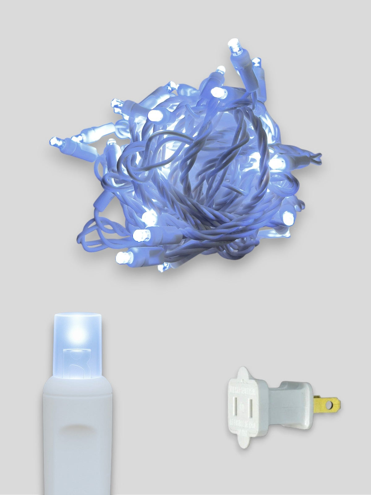 50L 6" Spacing Concave LED Mini Christmas Light (Ball) in (White Wire) Cool White #2  (10000-11000K) - Each