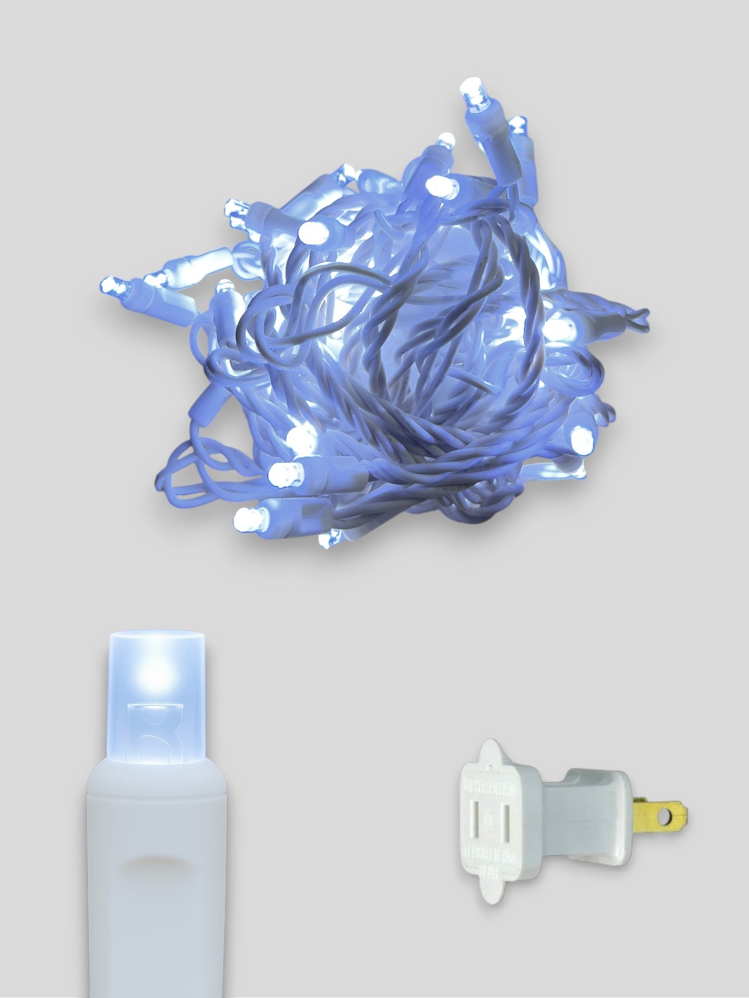 50L 6" Spacing Concave LED Mini Christmas Light (Ball) in (White Wire) Cool White #2  (10000-11000K) - Each