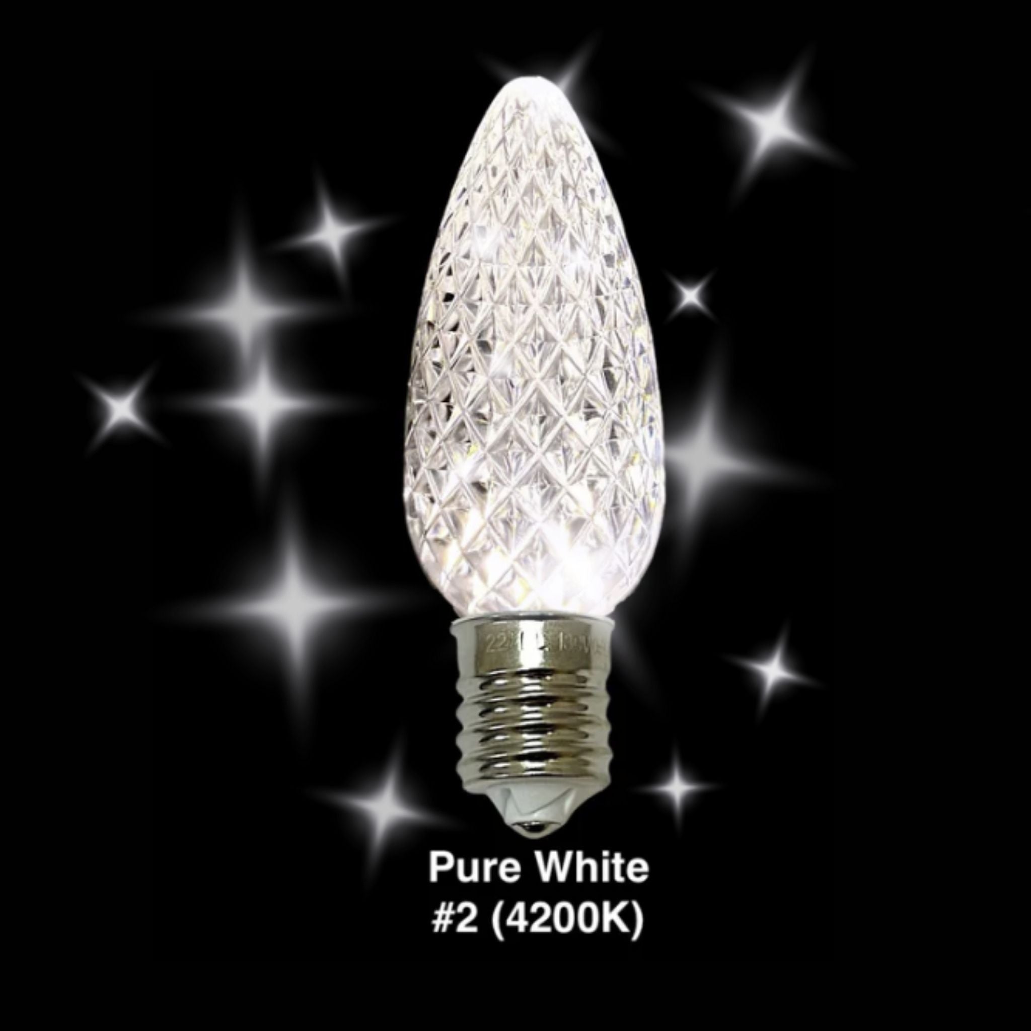 C9 Minleon LED Christmas light bulb in pure white twinkle 