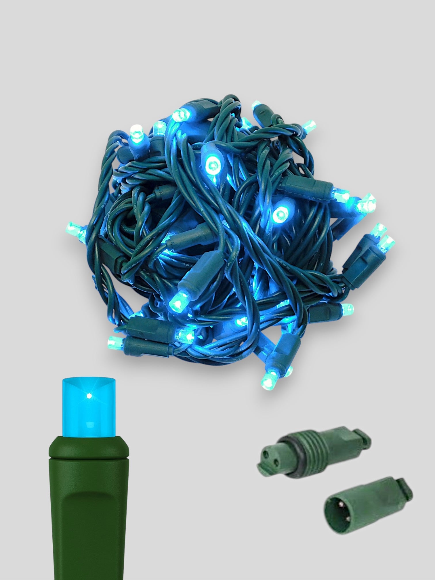 70L Coaxial Concave LED Mini Christmas Lights in Teal - Each
