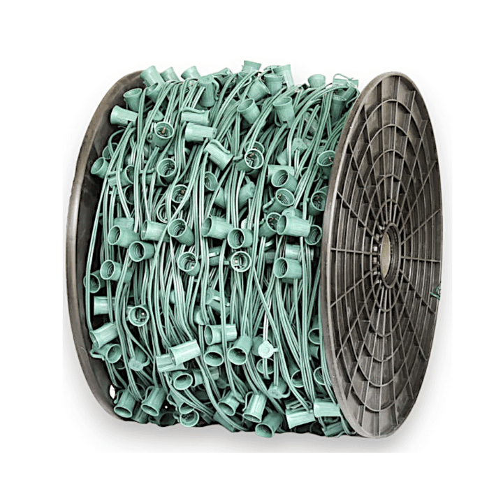 FIRE-SALE C9 Socket Spool 12” spacing 1000ft Minleon on spool